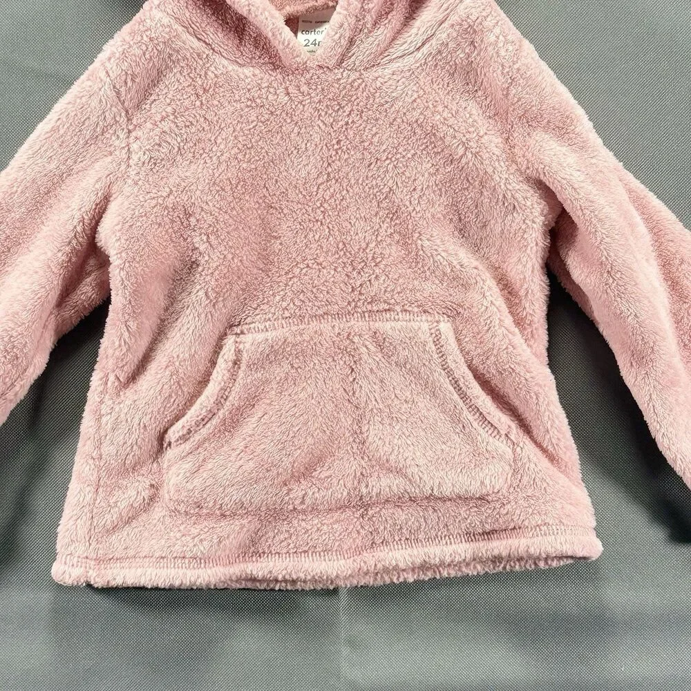 Carters Pink Pullover Hooded Jacket Size 24m